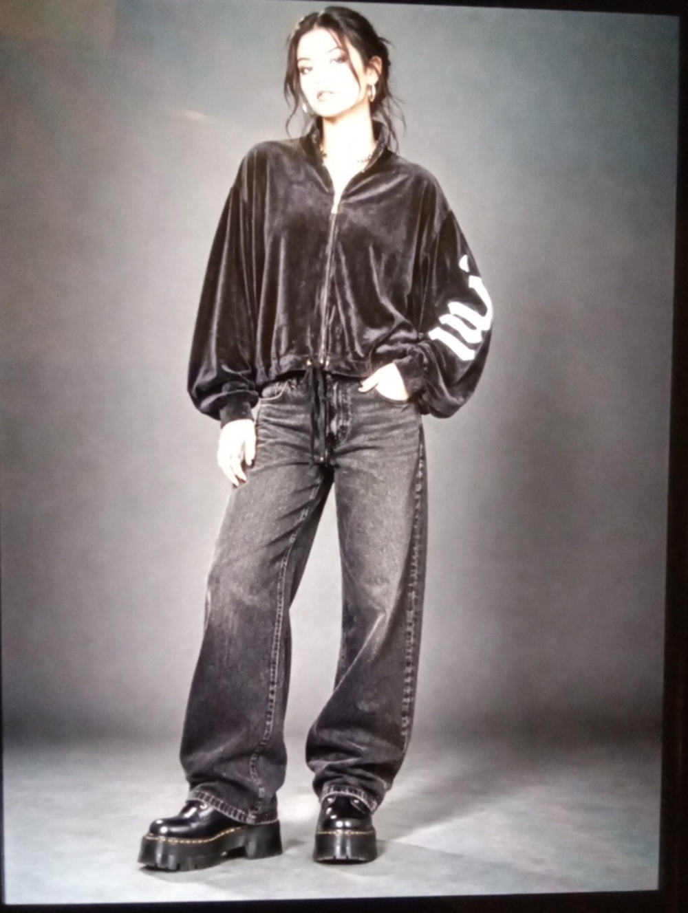 Juicy Couture Astor Track Velour Batwing Jacket Wimens Small Full Zip Goth S